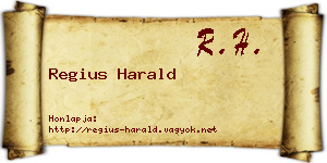 Regius Harald névjegykártya